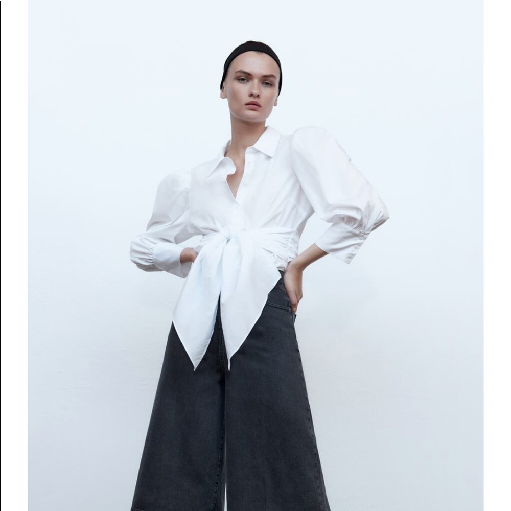 Zara poplin blouse